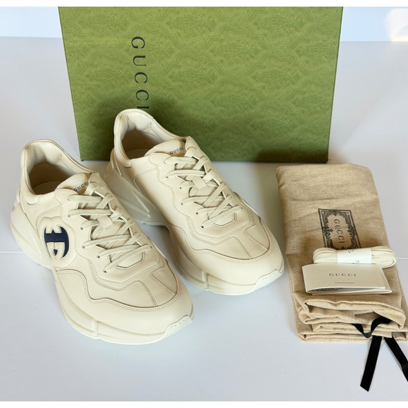 Gucci Men’s Dali Soft GG Ivory Leather Sneakers 13 US (Gucci 12.5) IT 757857 NIB main image 11